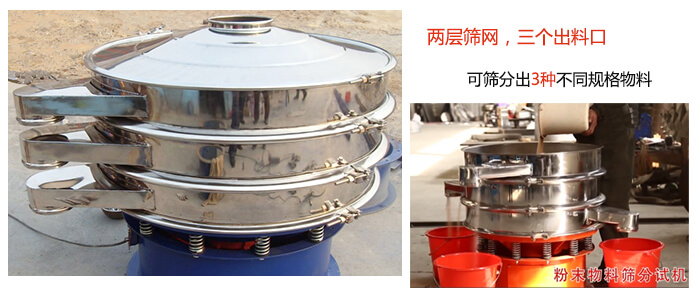 三個出料口,兩層篩網(wǎng)